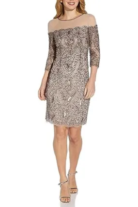 Adrianna Papell - Beaded Sequin Short Evening Dress