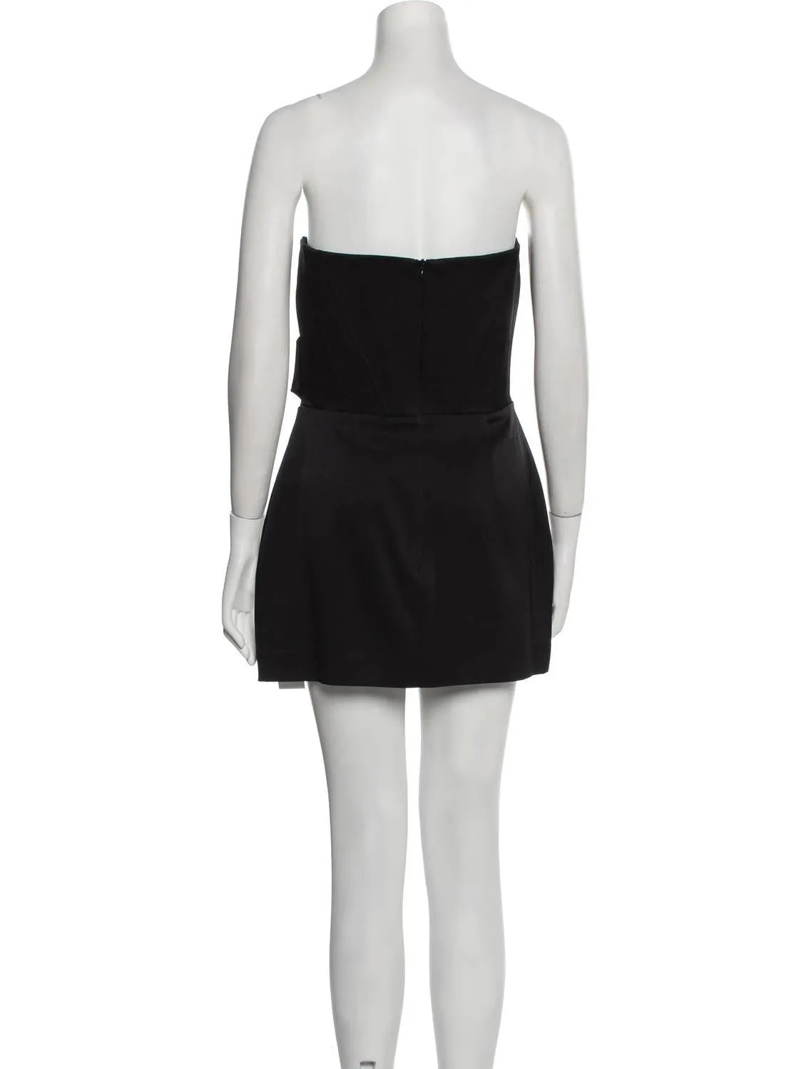 Alex Perry - Satin Crepe Strapless Corset Drape Mini Dress