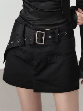 Belt Girl Black Pants Fashion Hot Skirt