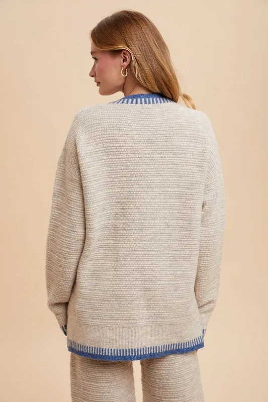 Blanket Stitch Cream/Azure Lounge Set
