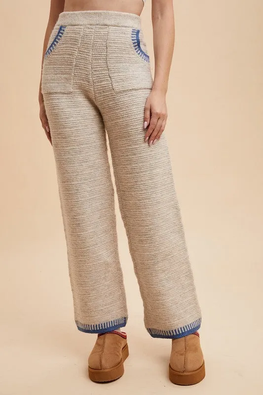 Blanket Stitch Cream/Azure Lounge Set