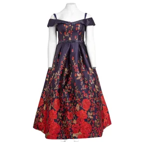 Blue & Red Evening Dress