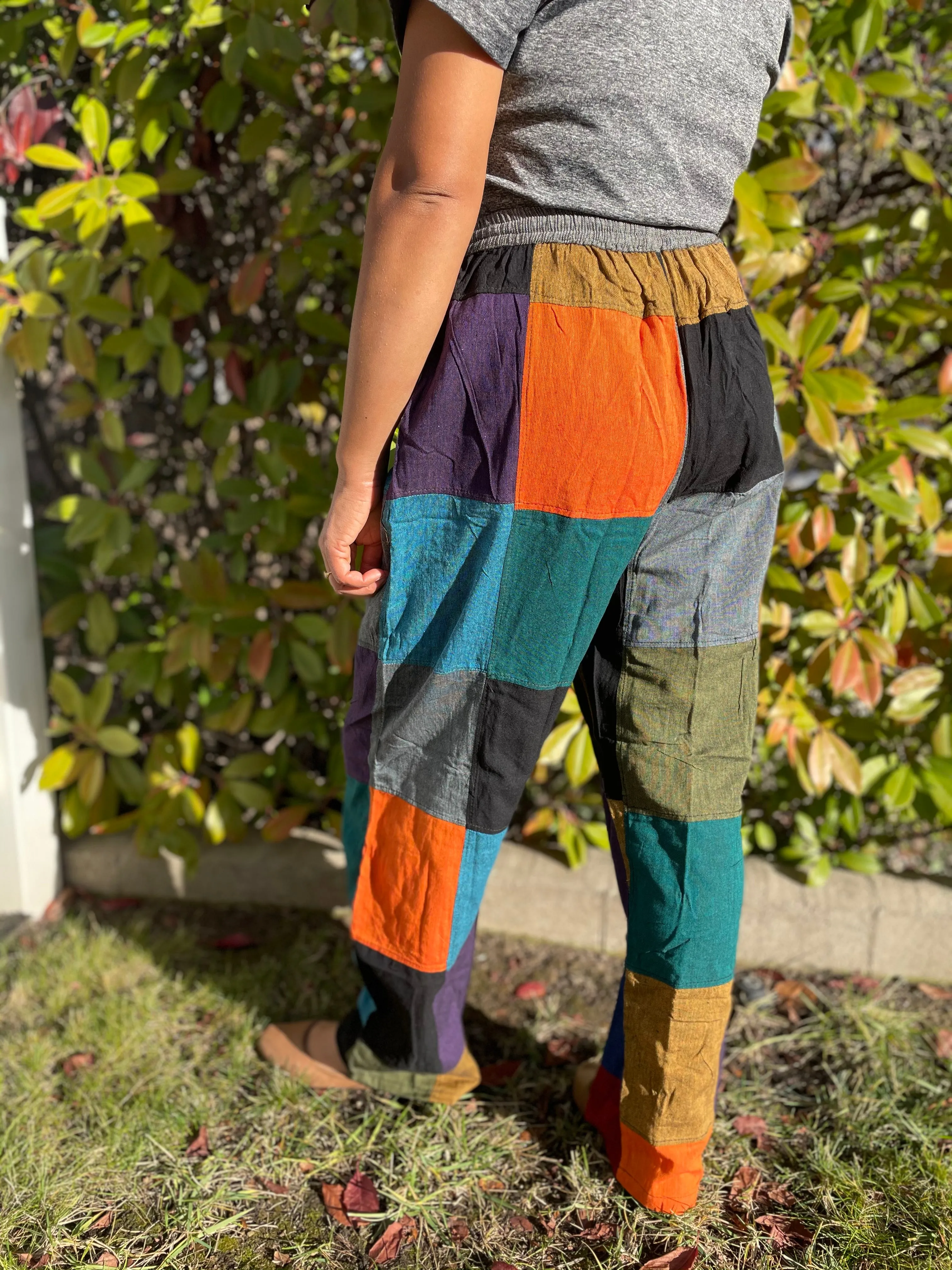 Boho Colorblock Patchwork Pants Cargo Joggers