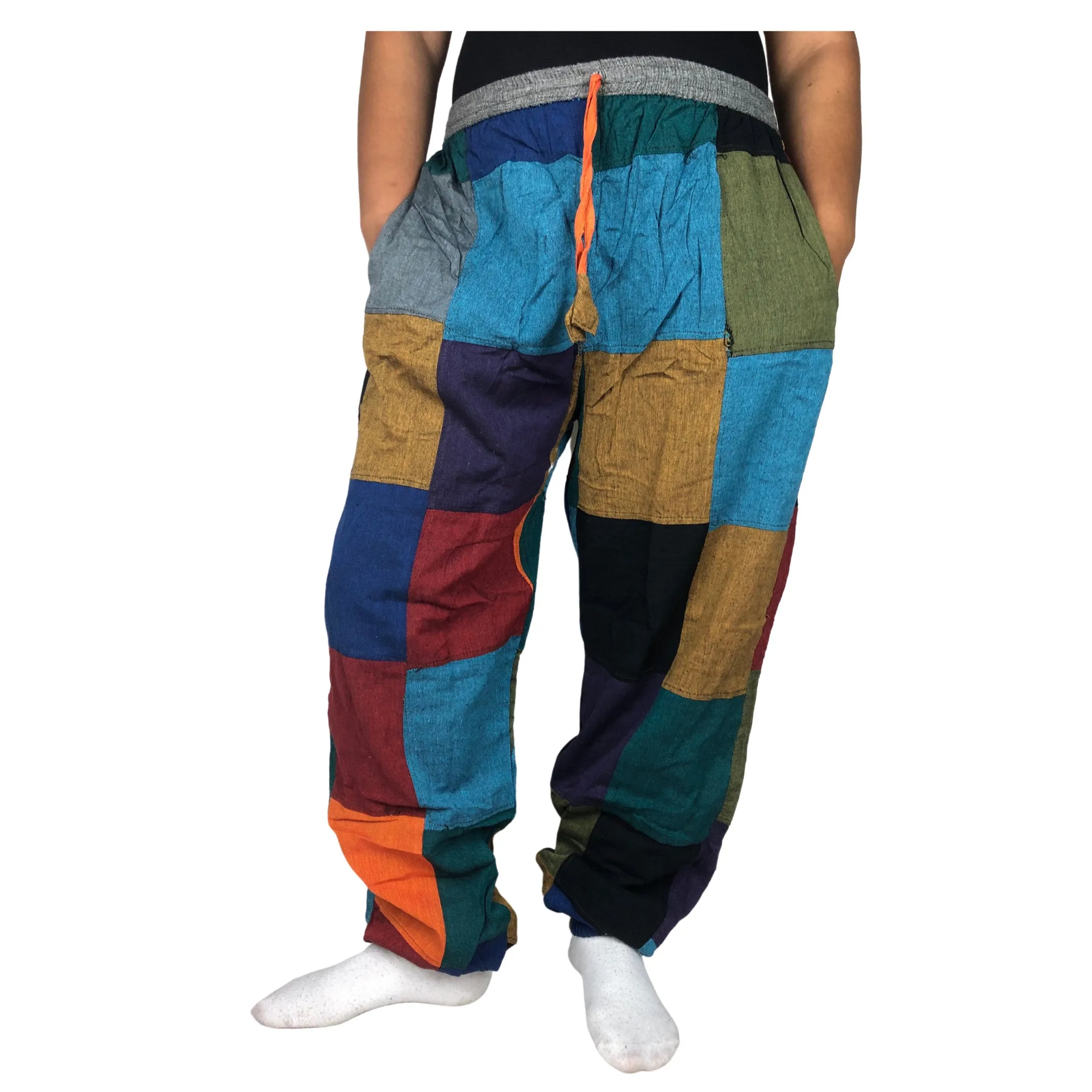 Boho Colorblock Patchwork Pants Cargo Joggers