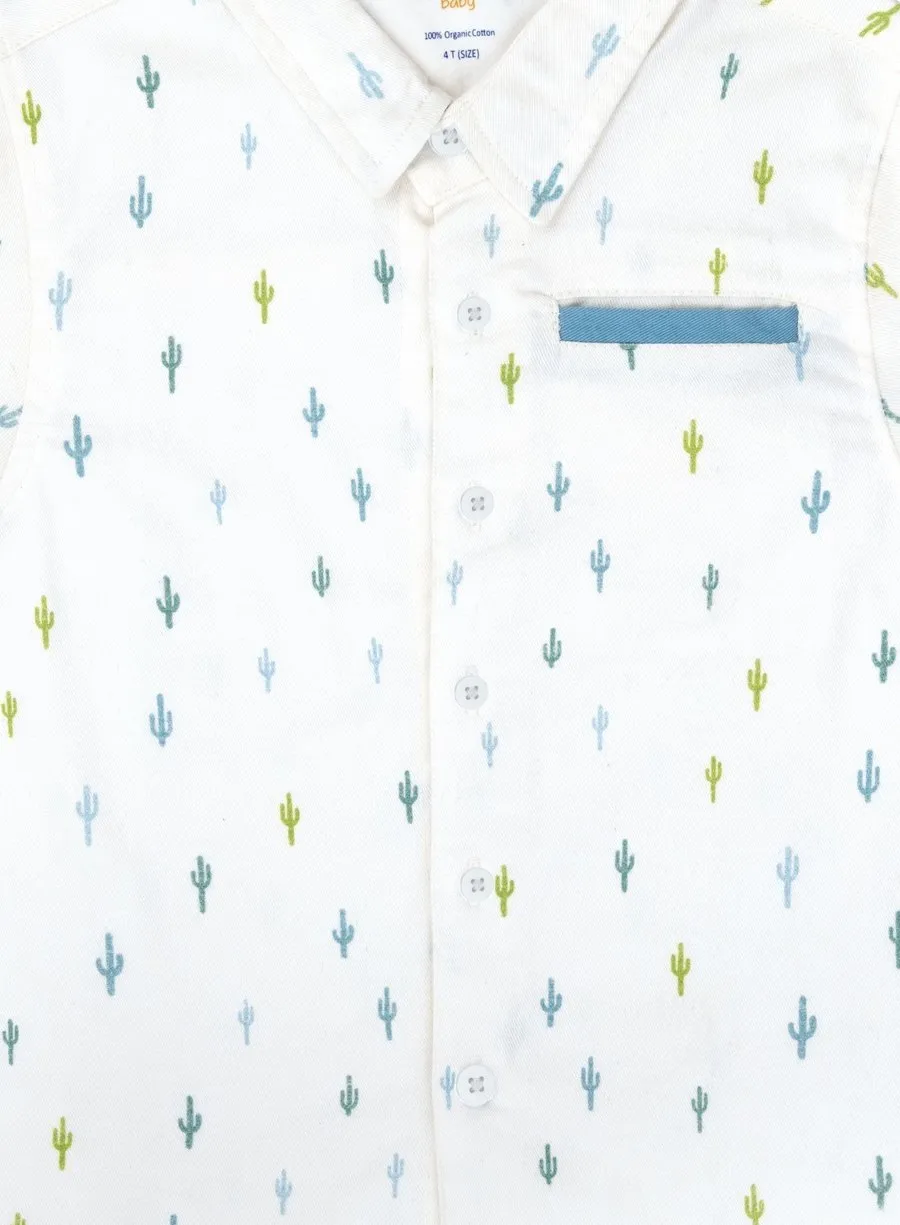 Cactus Crush Brushed Twill Shirt with Pocket detail