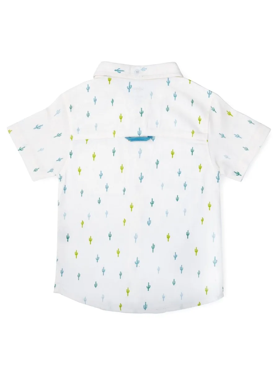 Cactus Crush Brushed Twill Shirt with Pocket detail