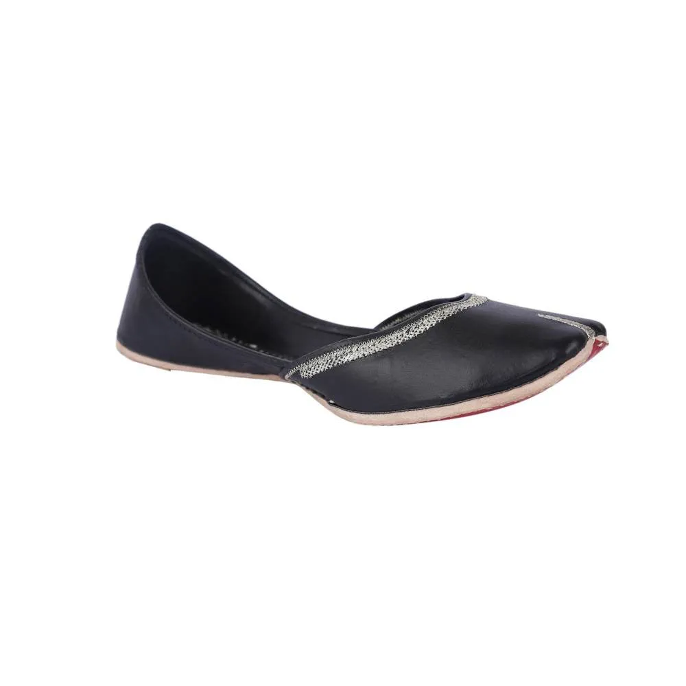 Charcoal Black Women Hand-Crafted Jutti  | Summery | Casual | Day Wear
