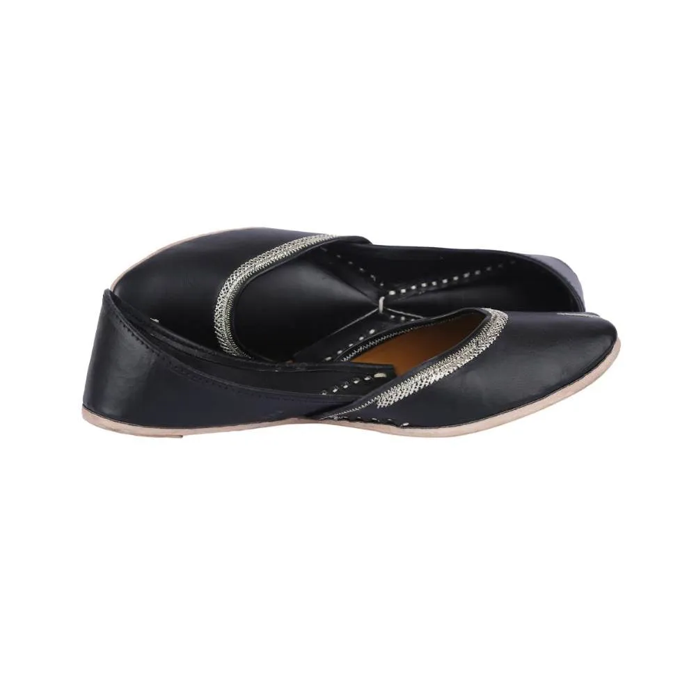 Charcoal Black Women Hand-Crafted Jutti  | Summery | Casual | Day Wear