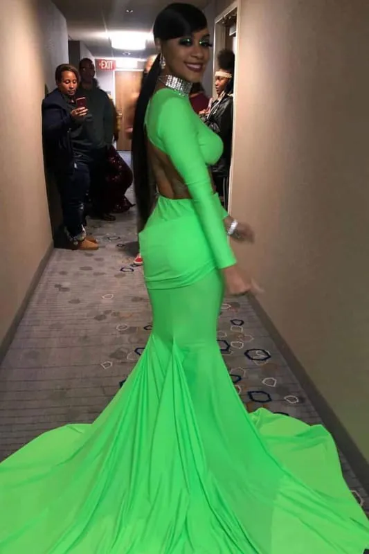 Chic Glorious Two Piece Prom Long Sleeves Floor Length Evening Dress