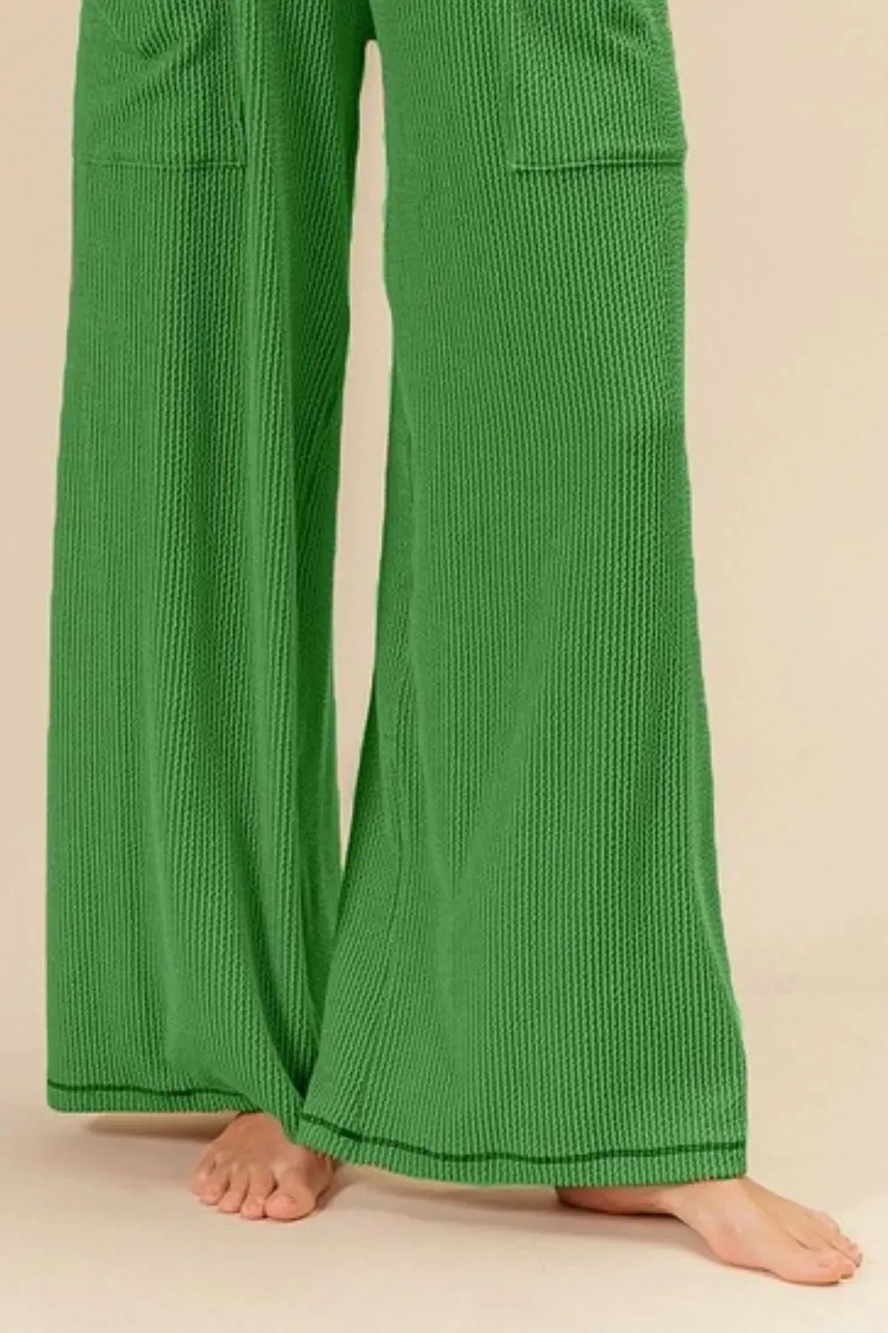 Cord Rib Waist Band Side Pocket Pants