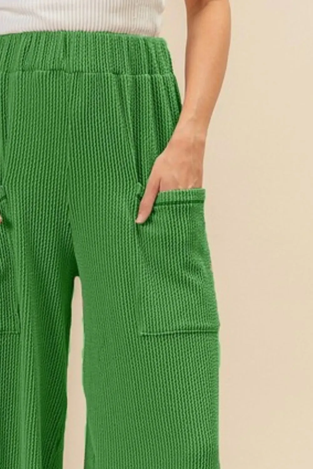 Cord Rib Waist Band Side Pocket Pants