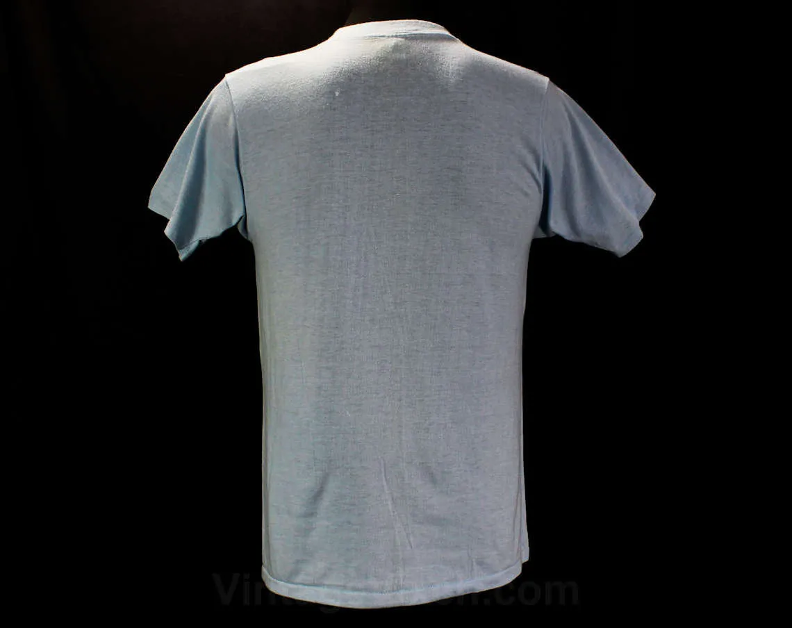 Men's Small Airplane TShirt - Air Virginia Airlines Vintage Tee - Short Sleeved Mens Summer Top - Retro Graphic - Chest 37 - 46406
