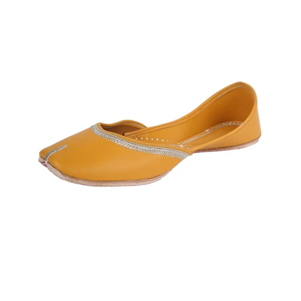 Mustard Yellow Women Jutti | Hand-Crafted | Casual | Day Wear