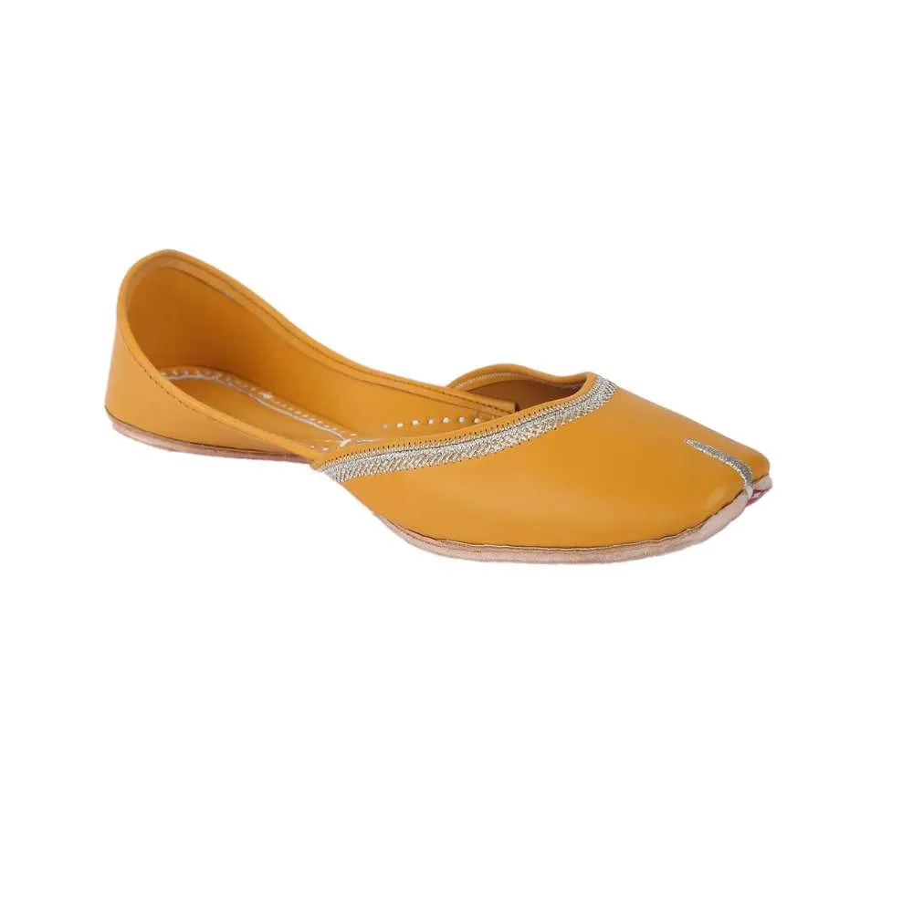 Mustard Yellow Women Jutti | Hand-Crafted | Casual | Day Wear