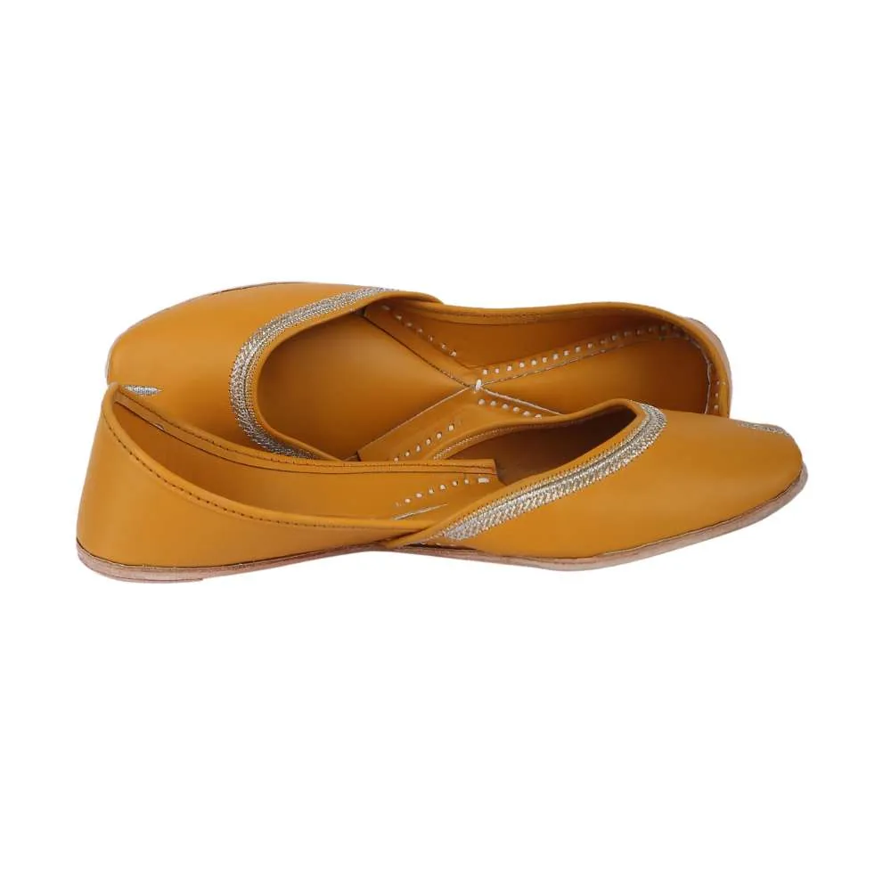 Mustard Yellow Women Jutti | Hand-Crafted | Casual | Day Wear