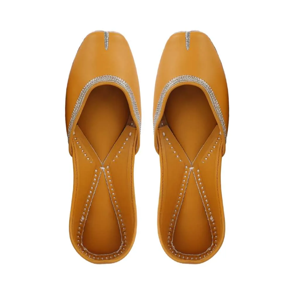 Mustard Yellow Women Jutti | Hand-Crafted | Casual | Day Wear