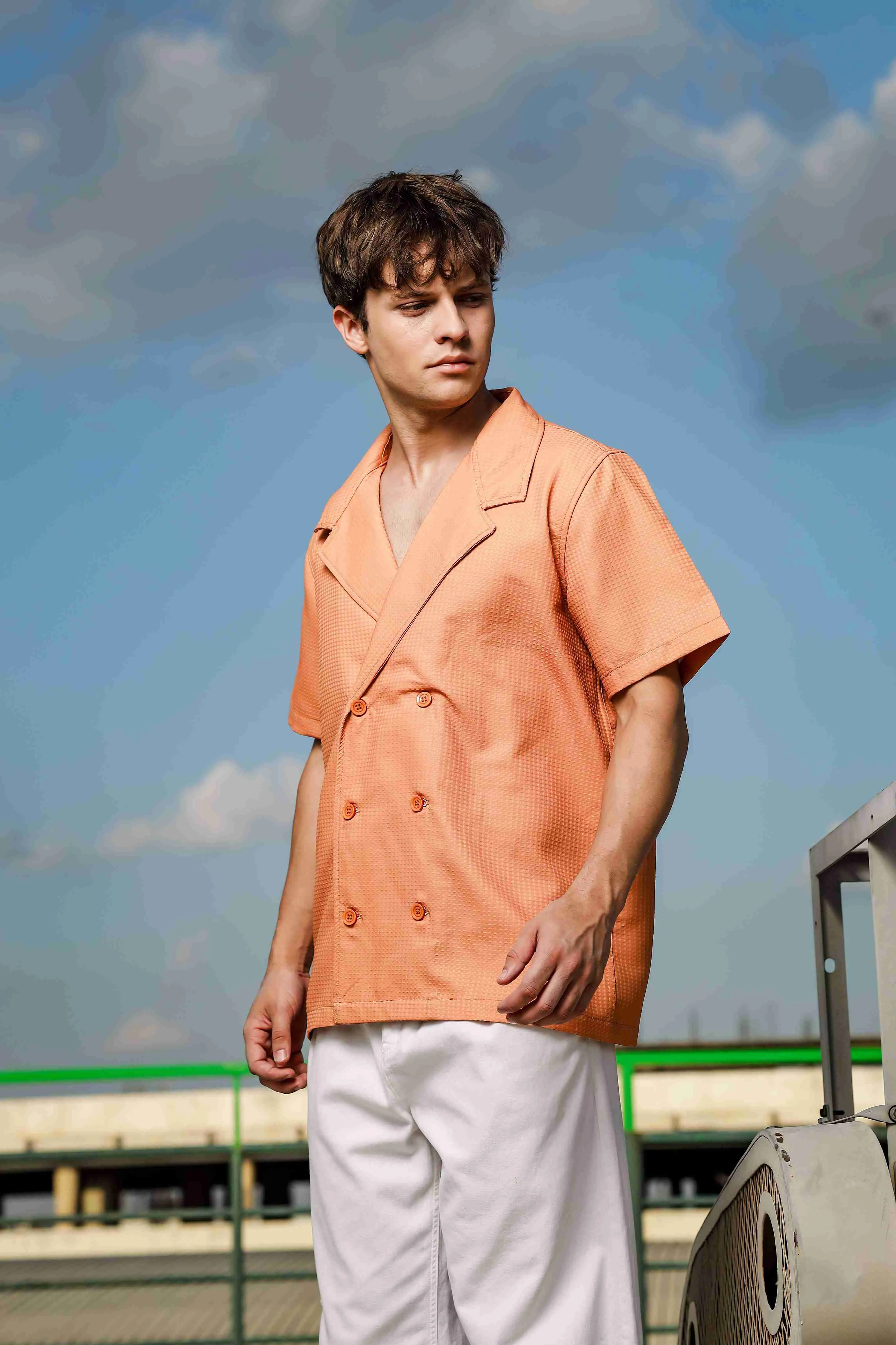 Oversized Textured Camel Coord Set