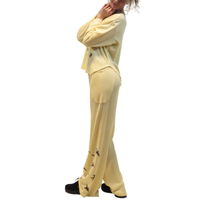 Pointelle Bird Lounge Top