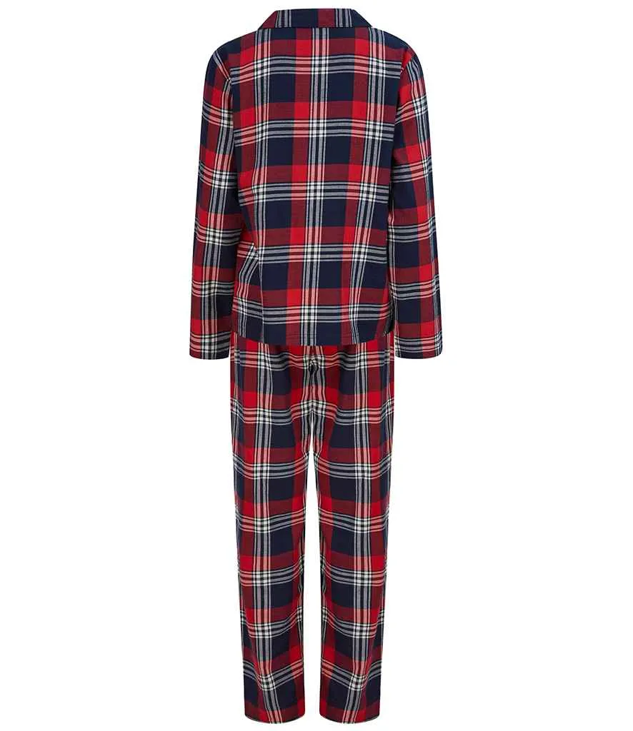 SF Clothing Ladies Tartan Lounge Set | Red/Navy
