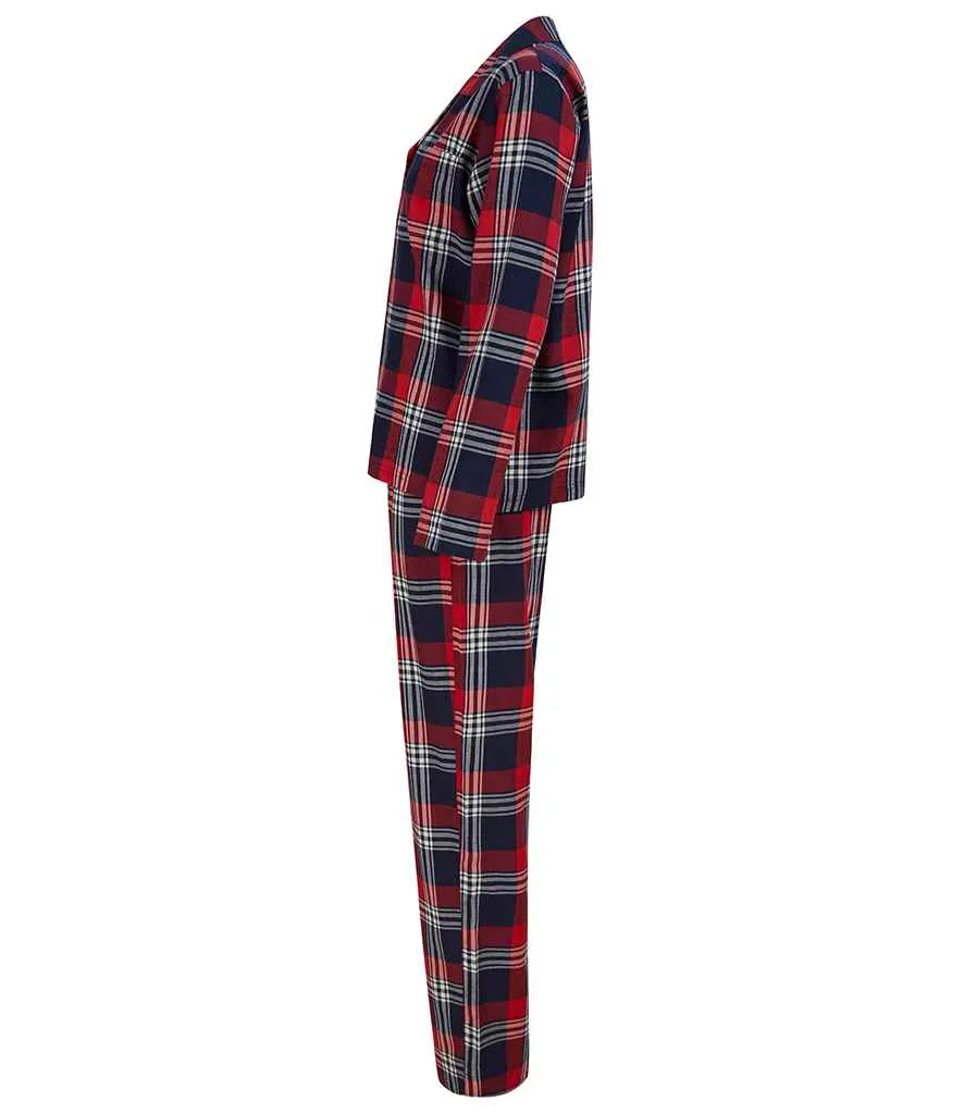 SF Clothing Ladies Tartan Lounge Set | Red/Navy