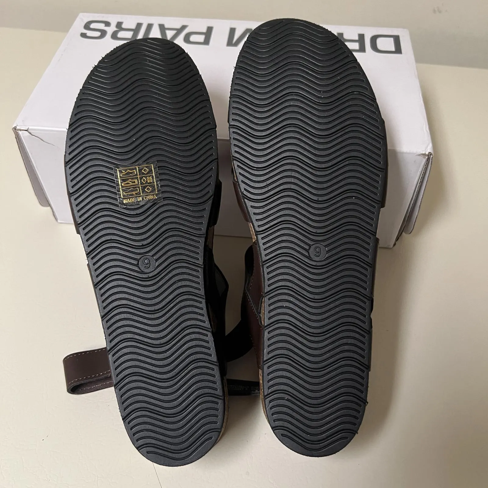 Stylish Brown Dreampairs Wedge Sandals, Size 9