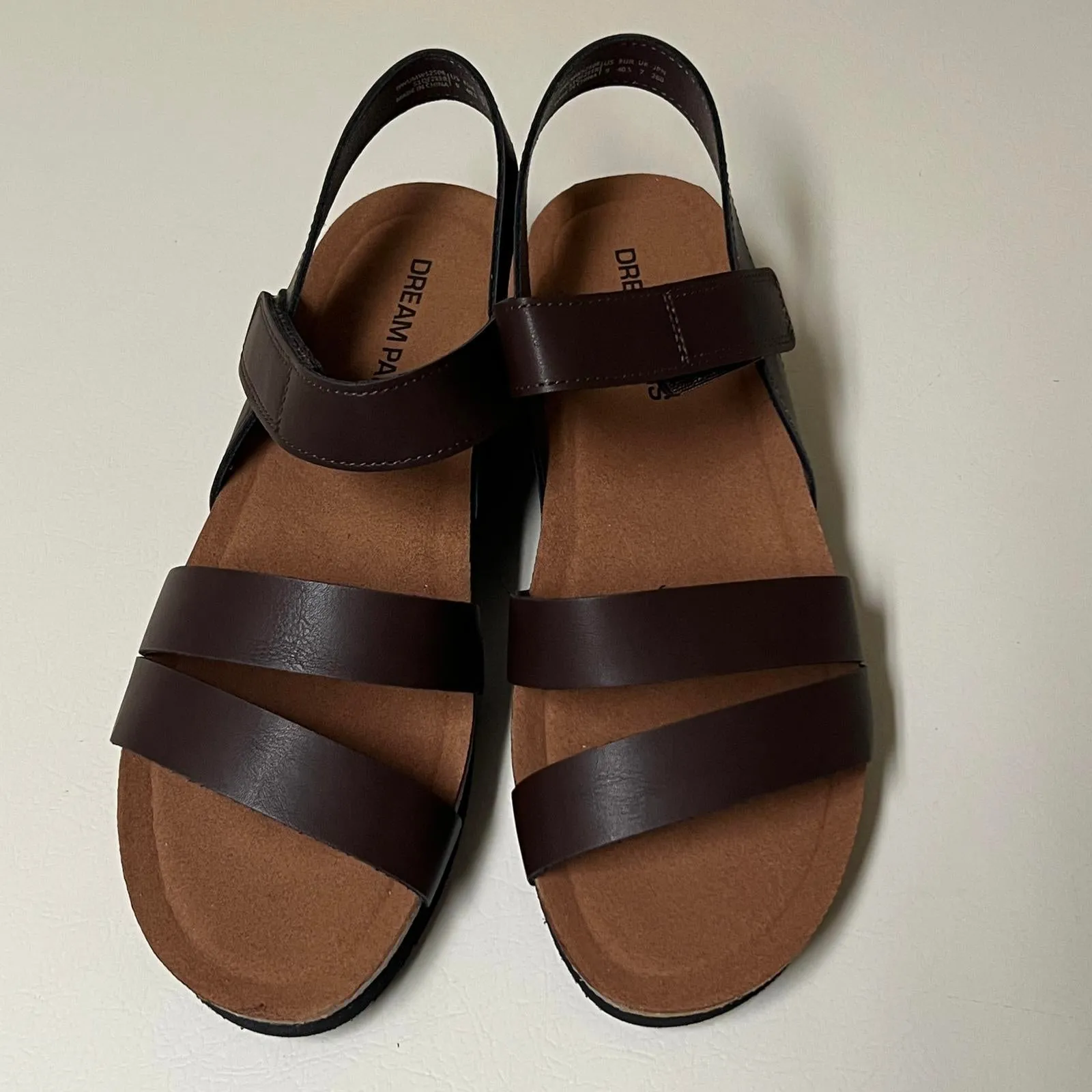 Stylish Brown Dreampairs Wedge Sandals, Size 9