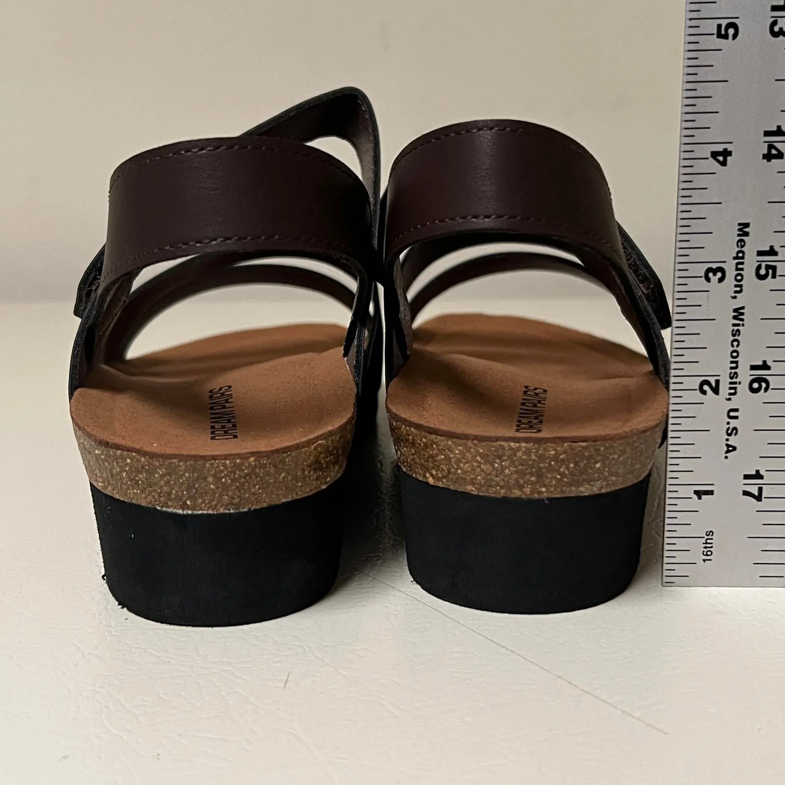 Stylish Brown Dreampairs Wedge Sandals, Size 9