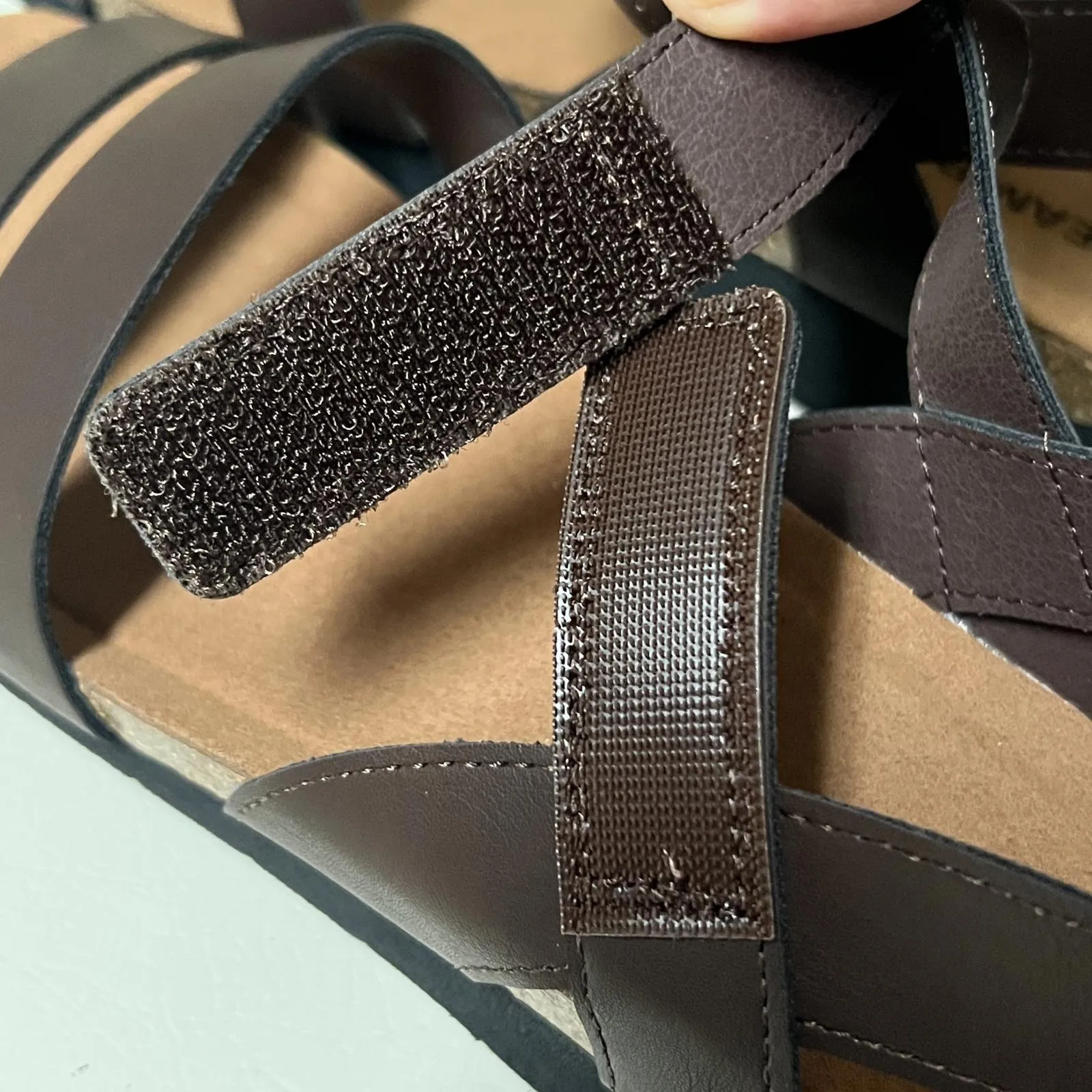 Stylish Brown Dreampairs Wedge Sandals, Size 9