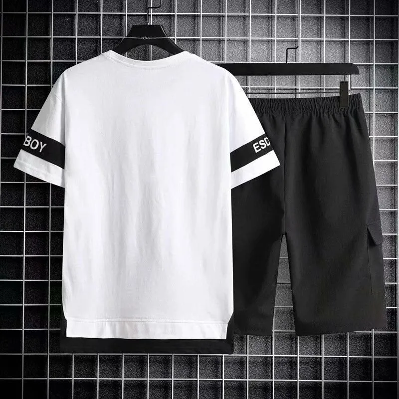 Teenagers Short-sleeved T-shirt Shorts Men's Trendy Sports Suit - Oversized Shirt