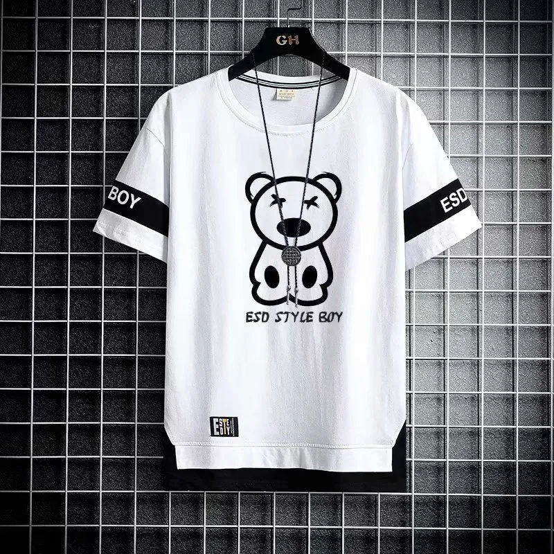 Teenagers Short-sleeved T-shirt Shorts Men's Trendy Sports Suit - Oversized Shirt