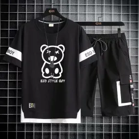 Teenagers Short-sleeved T-shirt Shorts Men's Trendy Sports Suit - Oversized Shirt