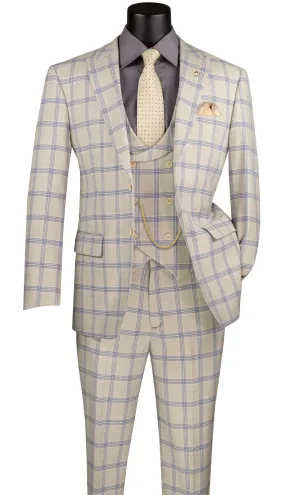 Vinci  MV2W-5-BEIGE Mens Suit