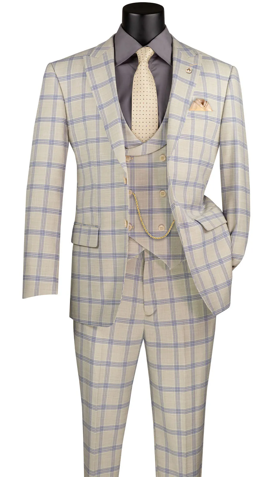 Vinci  MV2W-5-BEIGE Mens Suit