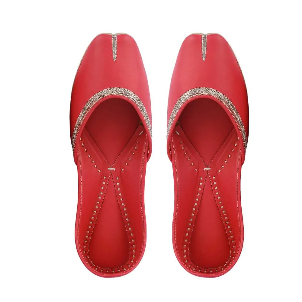 Watermelon Pink Women Jutti | Hand-Crafted | Casual | Day Wear